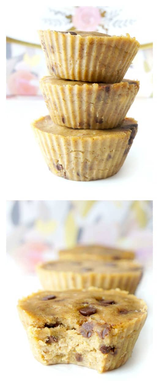 Collage of No-Bake Healthy Cookie Dough Cups