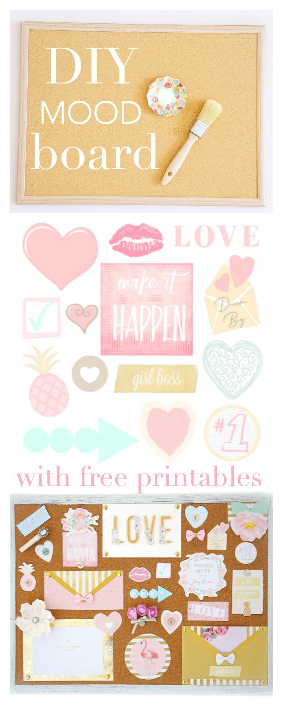 Collage of pastel printable decorations with text: with free printables
