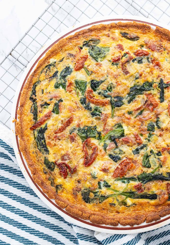 baked low carb spinach bacon quiche