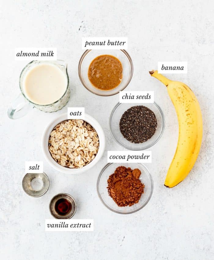 ingredients required for overnight oats with labels