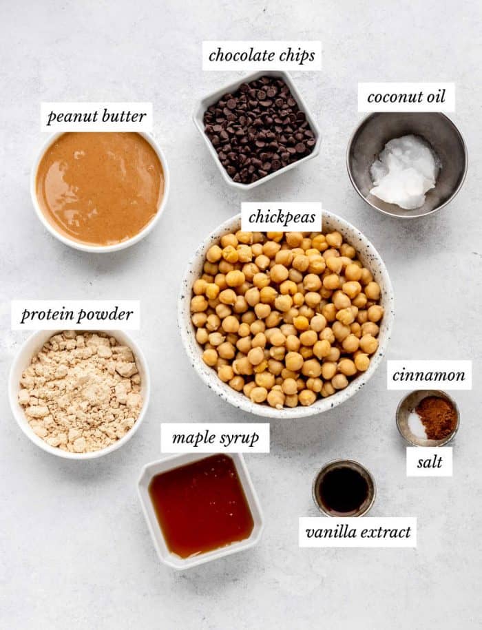 Ingredients to make the cookie dough recipe.