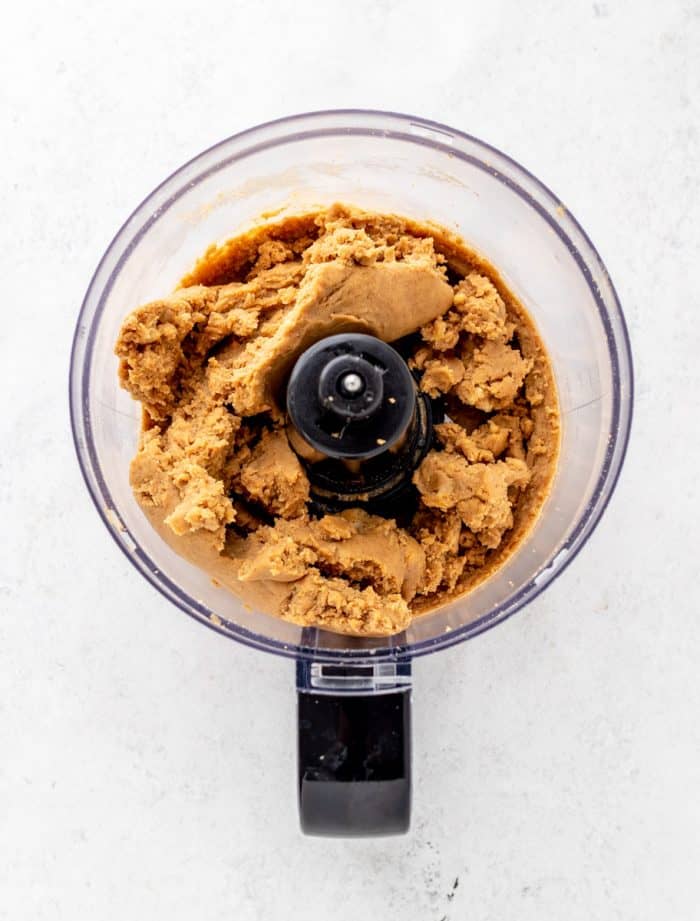 The chickpeas processed into a cookie dough .